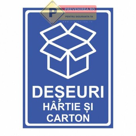 Indicatoare pentru deseuri hartie si carton